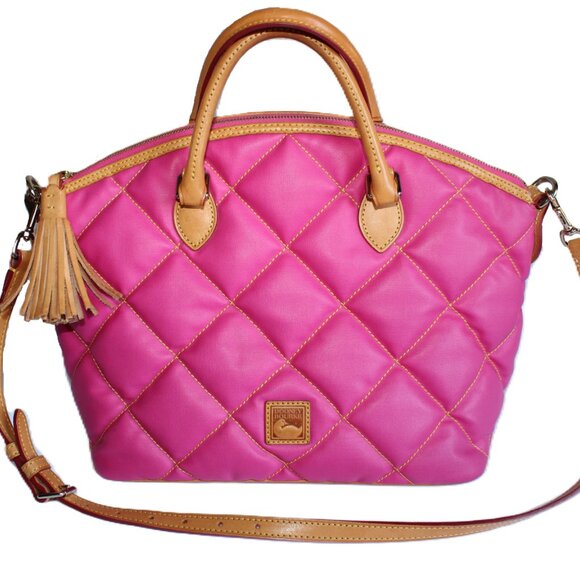 Dooney And Bourke Spicy Pink Quilted Satchel Handbag - Picture 2 of 15